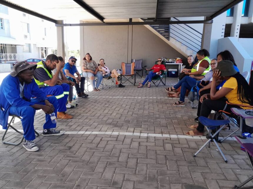 air namibia Air Namibia workers camp for severance pay