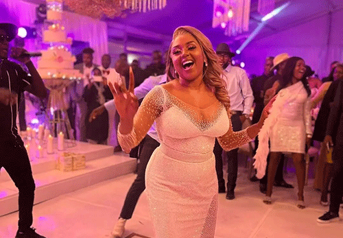 betty davids Betty Davids and hubby’s flashy wedding …as she arrives at new home in a chopper