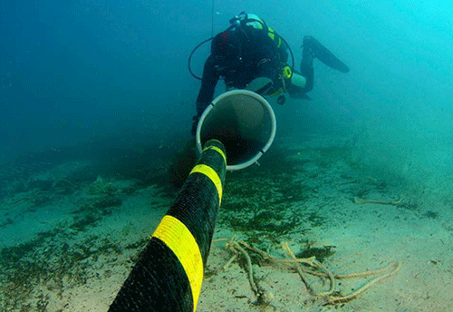 cable Damaged subsea internet cable undergoes repairs