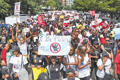 kenya Hundreds march against gender violence in Kenya