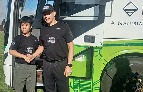 namdeb electrical bus Namdeb unveils electricity-driven bus