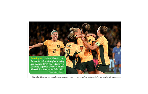 page 18 Matildas call for equal prizes in the Women’s World Cup