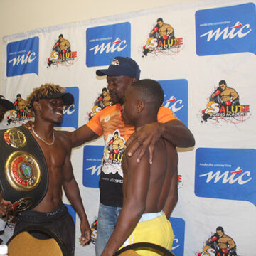 salute boxers jpg It will be blood, sweat and tears, warns Nghutenanye…boxing bonanza this weekend