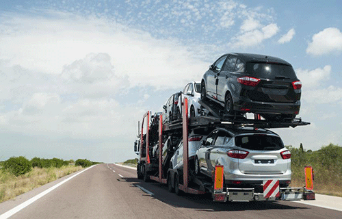 transport In-transit second hand cars to be transported on trailers