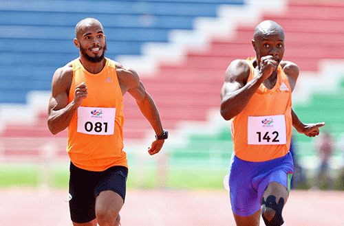 twin runners jpg Team Namibia eye medals at African Championships