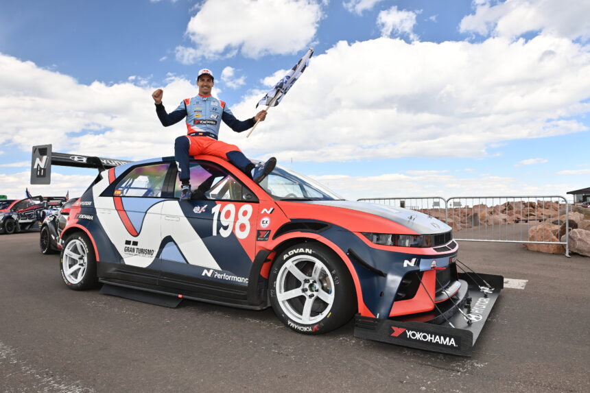 Record Hyundai IONIQ sets EV crossover record at Pikes Peak