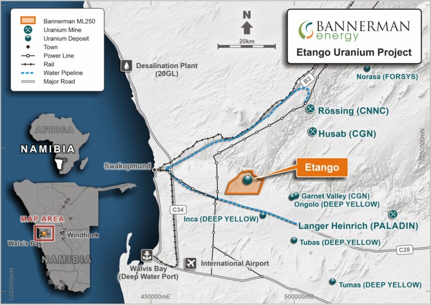 Bannerman Map Bannerman raises funds to get Etango off ground …FEED studies and Control Budget Estimate completed in June