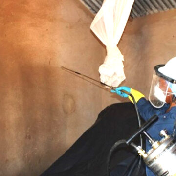 Malaria 1 (002) Malaria spraying in progress at Oshakati